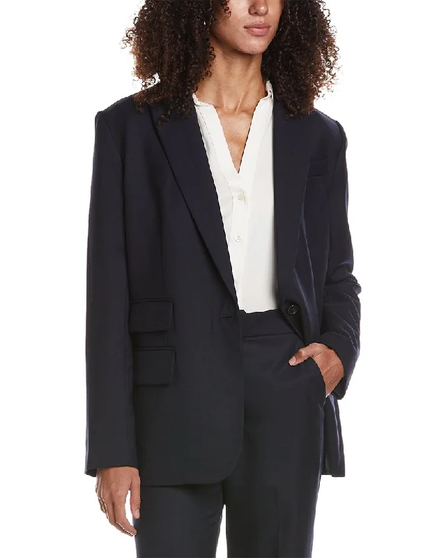 A.L.C. Mavis Wool-Blend Jacket Stand-Up Collar Roll-Neck Collar Turtle Neck