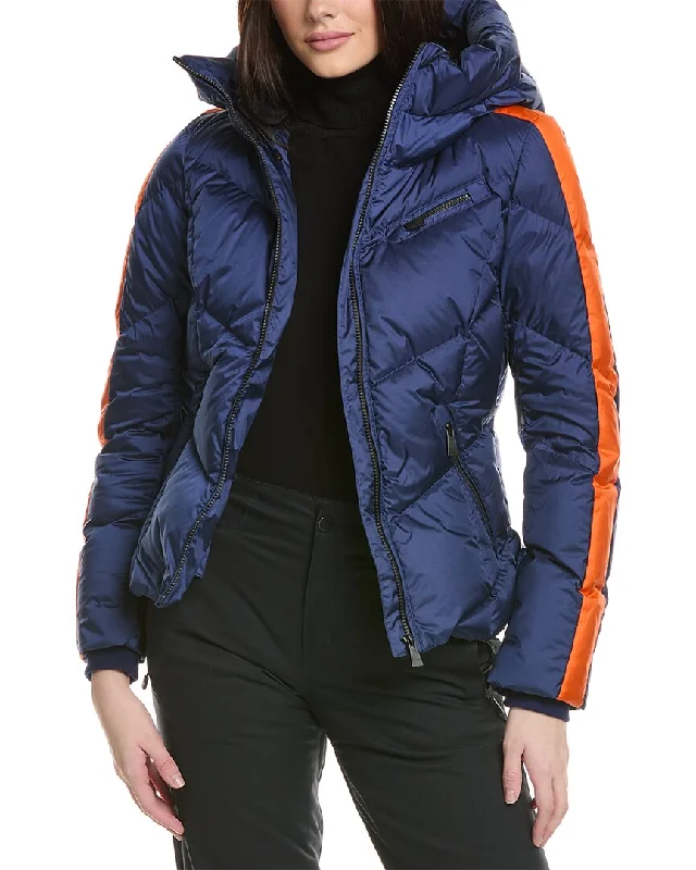Perfect Moment Gold Star Down Jacket Welt Pockets Slit Pockets Flap Pockets