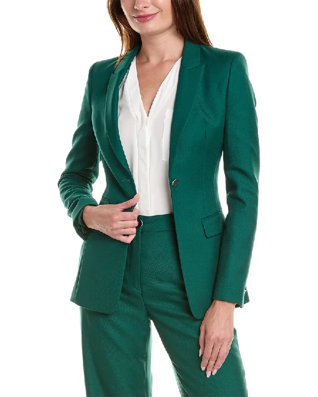 Hugo Boss Juicylara Wool Jacket Tiered Jacket Buttoned Jacket Zippered Jacket