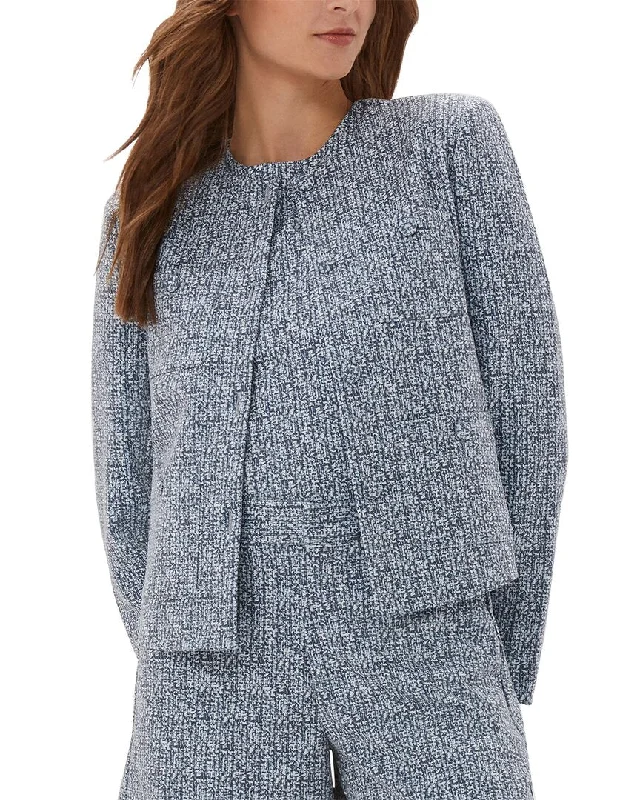 Ecru Round Neck Jacket Hooded Jacket Caped Jacket Shawl Collar Jacket