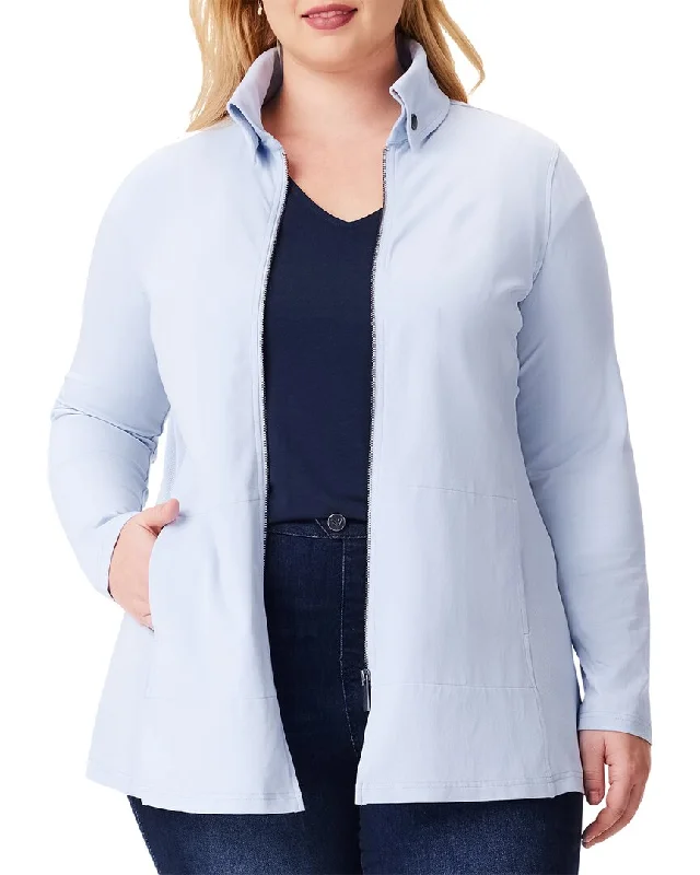 Nic+Zoe Plus Pop In Perfect Knit Jacket Boat Neck Shawl Collar Notched Collar