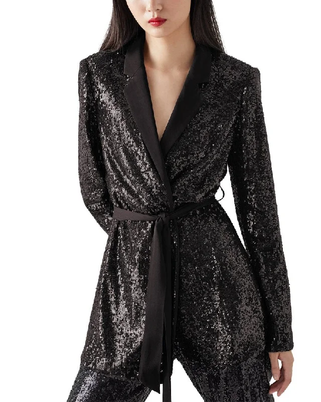 Lk Bennett Shimmer Jacket Front Pockets Side Pockets Patch Pockets
