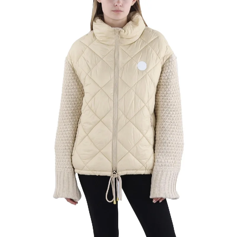 Womens Lightweight Nylon Puffer Jacket Chenille Fabric Brocade Fabric Lace Fabric