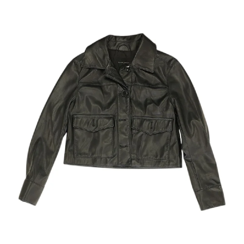 Black Solid Faux Leather Jacket Faux Fur Jacket Real Fur Jacket Shearling Jacket