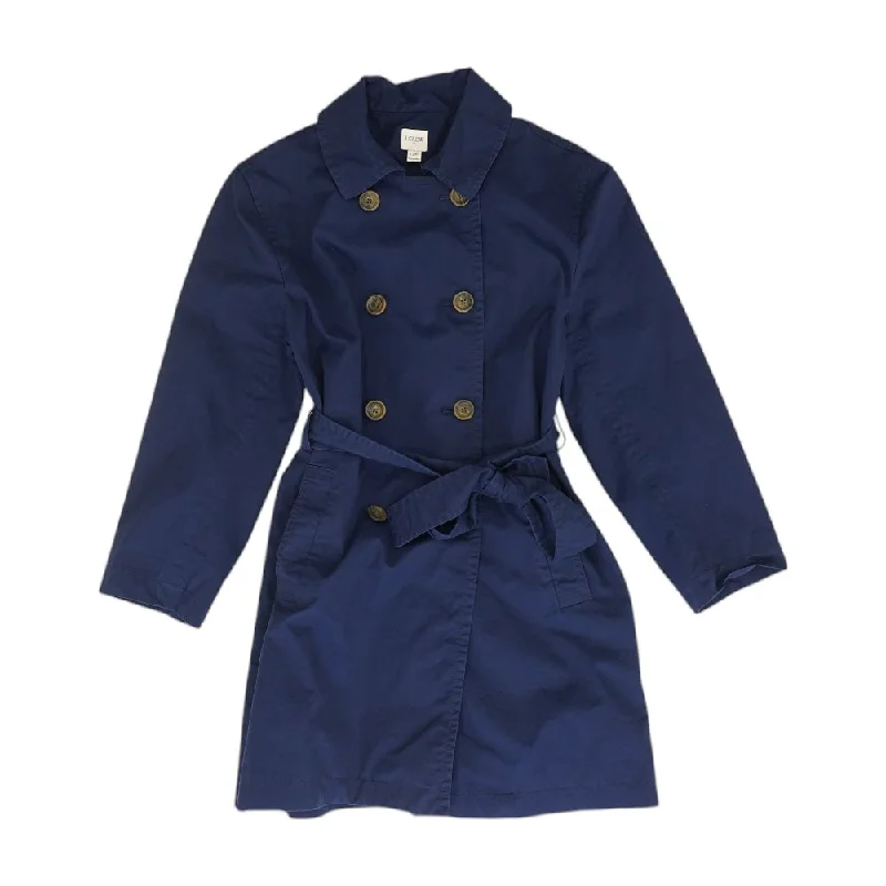 Blue Solid Peacoat Jacket Wool Fabric Cashmere Fabric Tweed Fabric