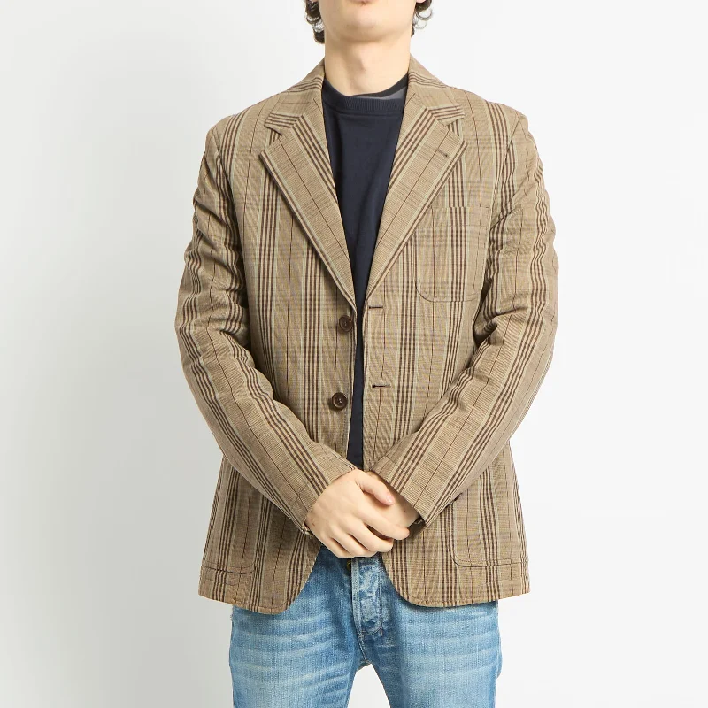 Calvin Klein Tartan Blazer Jacket - UK 10 Print Jacket Jacquard Jacket Patchwork Jacket