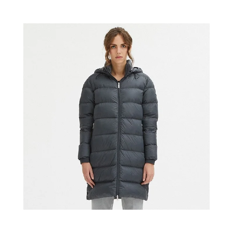 Centogrammi Gray Nylon Women Jacket Trench Coat Raincoat Waterproof Jacket