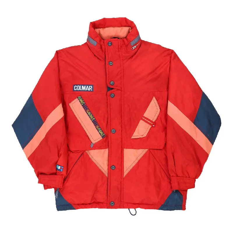Colmar Ski Jacket - 2XL Red Nylon Welt Pockets Slit Pockets Flap Pockets