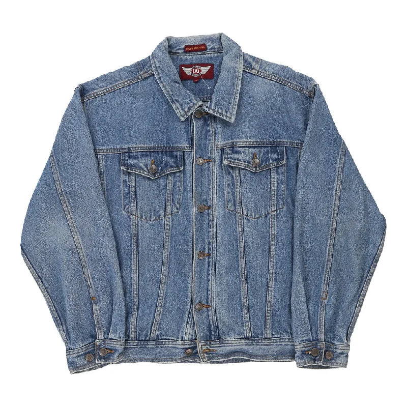 Denim Gear Denim Jacket - Large Blue Cotton Appliqued Jacket Beaded Jacket Sequined Jacket