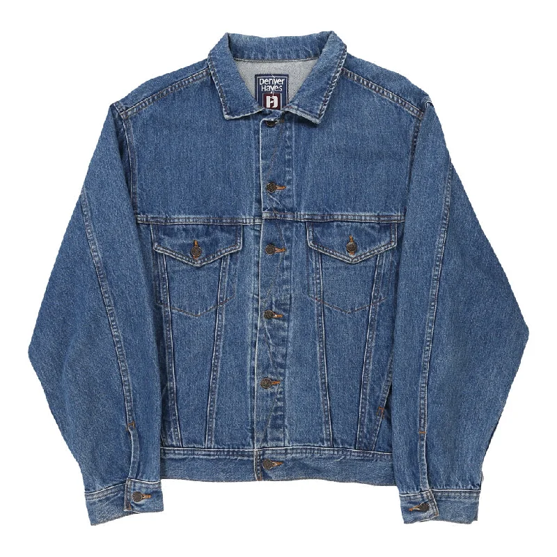 Denver Hayes Denim Jacket - Large Blue Cotton Chenille Jacket Brocade Jacket Lace Jacket