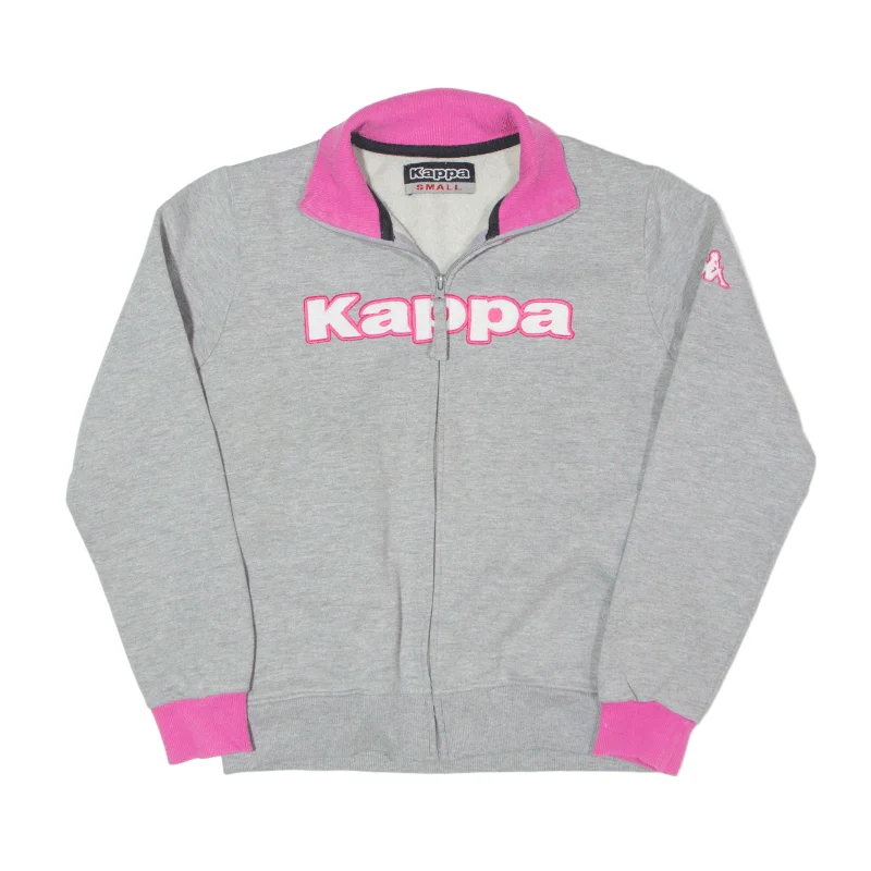 KAPPA Track Jacket Grey Womens S Boat Neck Shawl Collar Notched Collar