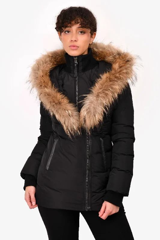 Mackage Black/Fur Nylon Quilted Jacket Size XS Tailored Jacket Straight Jacket A-Line Jacket Mackage Black/Fur Nylon Quilted Jacket Size XS Tailored Jacket Straight Jacket A-Line Jacket