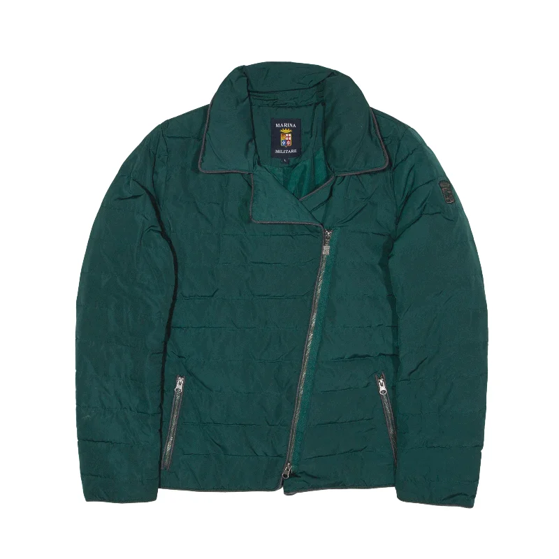 MARINA MILITARE Puffer Jacket Green Womens L Rayon Jacket Velvet Jacket Corduroy Jacket