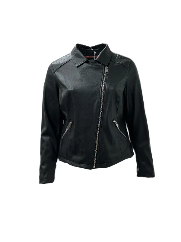 Marina Rinaldi Women's Black Camera Zipper Closure Jacket NWT Lace Jacket Ribbed Jacket Sequined Jacket