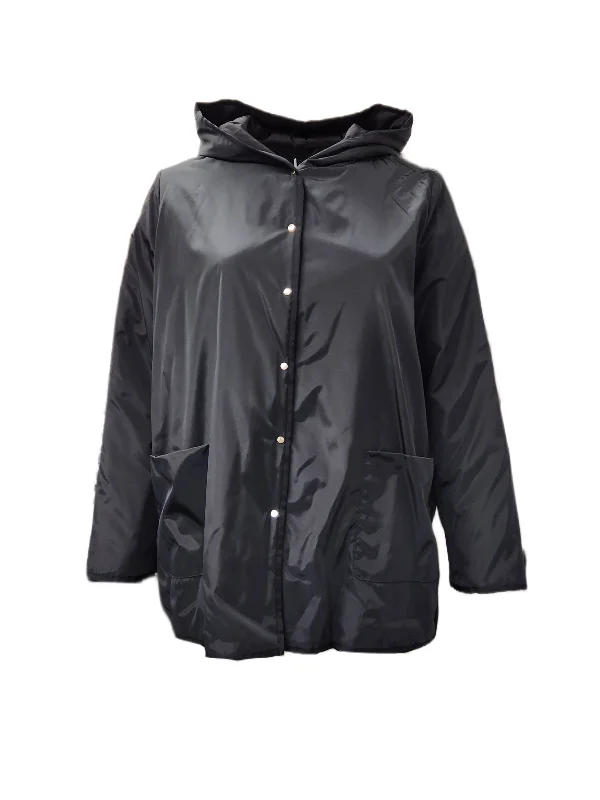Marina Rinaldi Women's Black Pacosbis Button Closure Jacket NWT Zip Front Button Front Snap Front