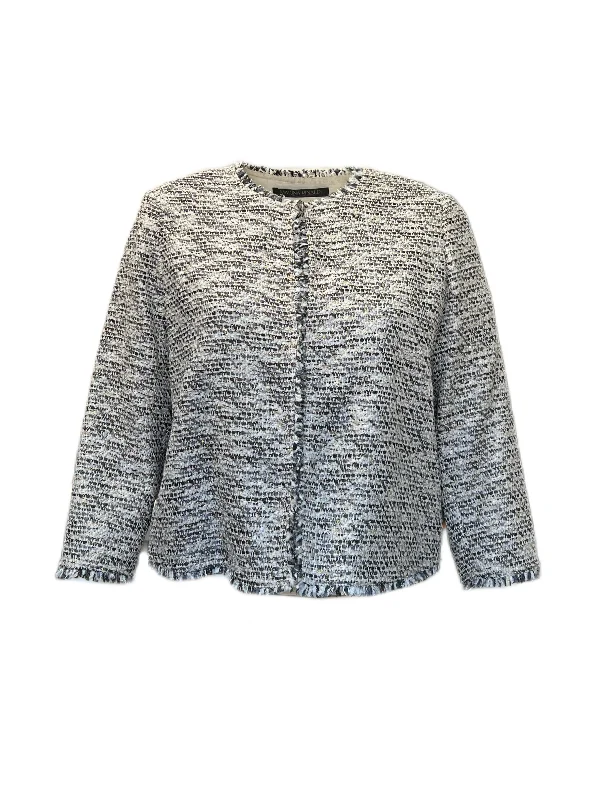 Marina Rinaldi Women's Grey Ciack Jacket NWT Knit Fabric Woven Fabric Fleece Fabric