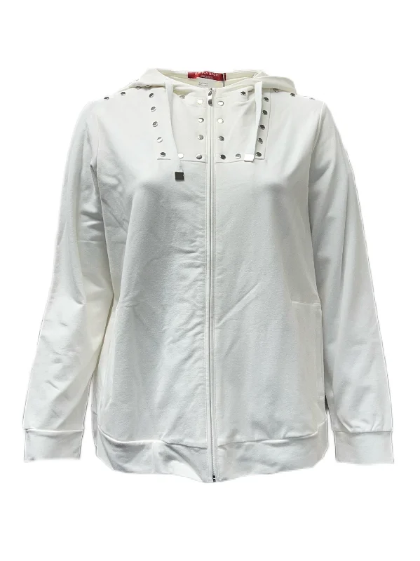 Marina Rinaldi Women's White Oboista Hooded Jersey Jacket NWT Faux Fur Fabric Real Fur Fabric Shearling Fabric Marina Rinaldi Women's White Oboista Hooded Jersey Jacket NWT Faux Fur Fabric Real Fur Fabric Shearling Fabric