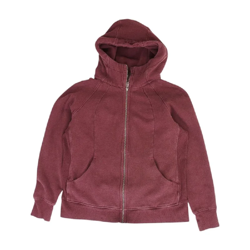 Maroon Solid Lightweight Jacket Ribbed Jacket Pleated Jacket Ruffled Jacket