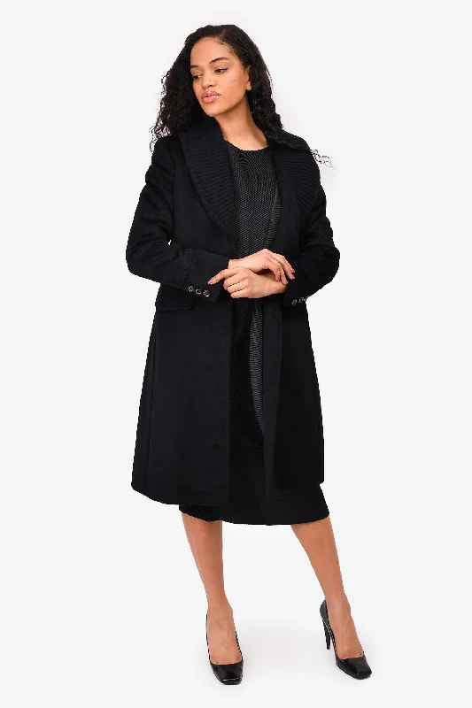 Max Mara Black Alpaca/Wool Knit Button Down Jacket Size 6 Fleece Jacket Down Jacket Feather Jacket Max Mara Black Alpaca/Wool Knit Button Down Jacket Size 6 Fleece Jacket Down Jacket Feather Jacket