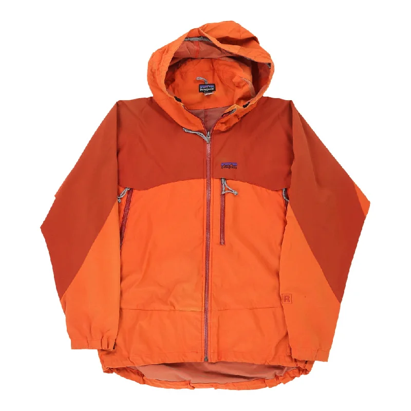 Patagonia Jacket - Large Orange Polyester Zip Front Button Front Snap Front