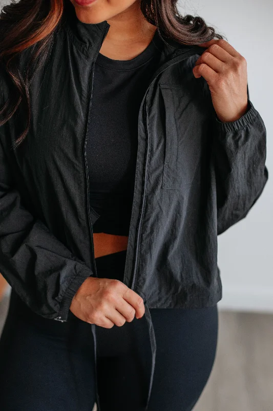 Peterson Lightweight Jacket - Black Belted Jacket Elasticated Jacket Padded Jacket