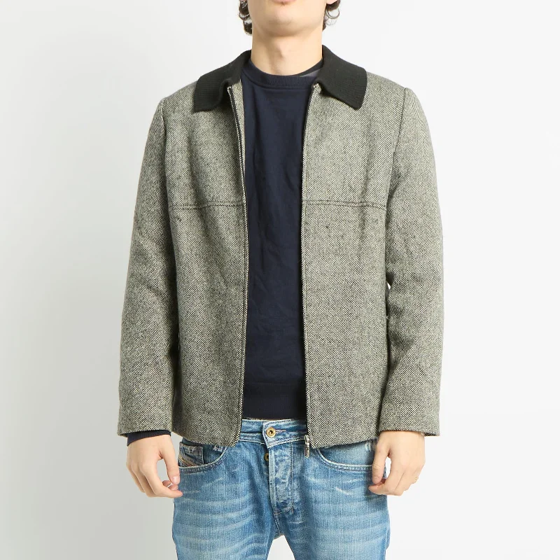 Pierre Cardin Wool Blend Jacket - UK 12 Bomber Jacket Anorak Windbreaker