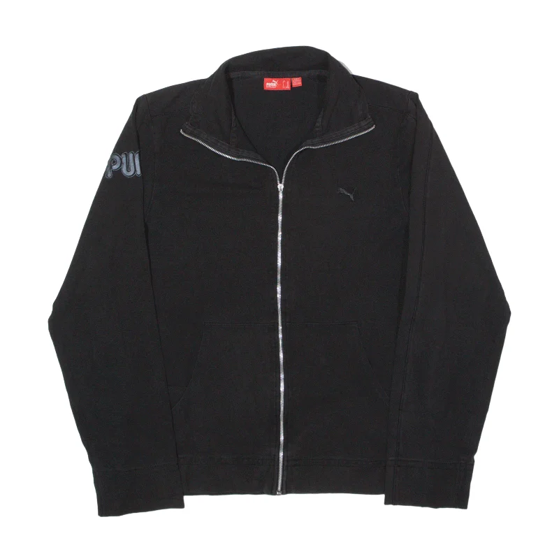 PUMA Track Jacket Black Womens L Welt Pockets Slit Pockets Flap Pockets