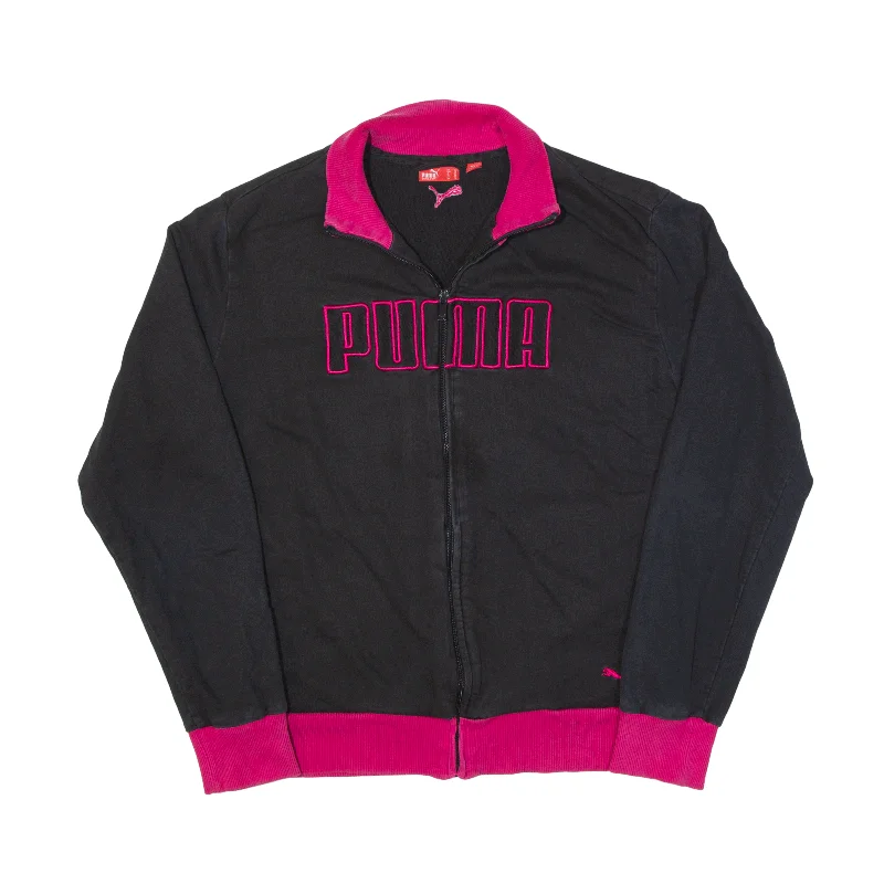 PUMA Track Jacket Black Womens UK 16 Knit Jacket Woven Jacket Fleece Jacket