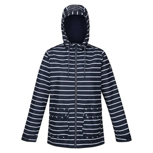 Regatta Womens/Ladies Bayletta Striped Waterproof Jacket Zippered Jacket Buttoned Jacket Snapped Jacket