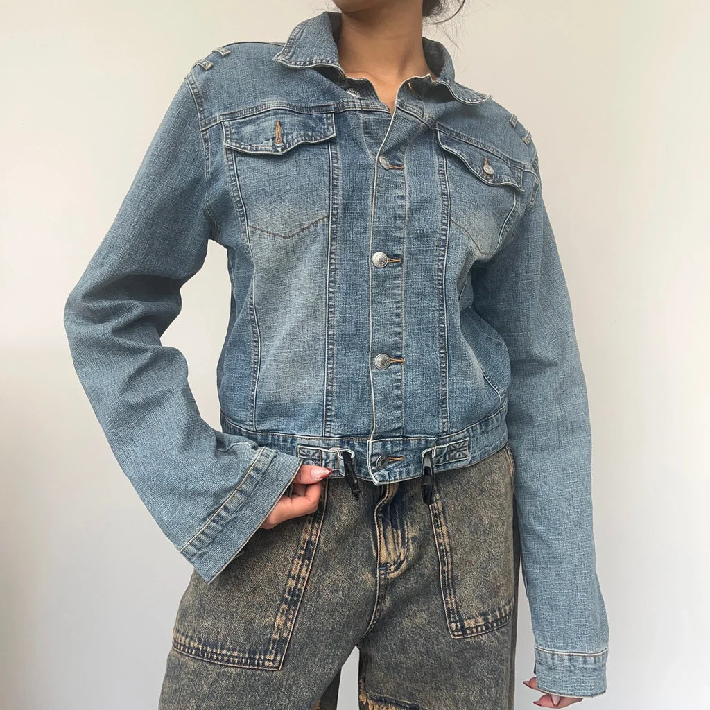 Richmond Denim Jacket - Medium Blue Cotton Nylon Jacket Polyester Jacket Spandex Jacket