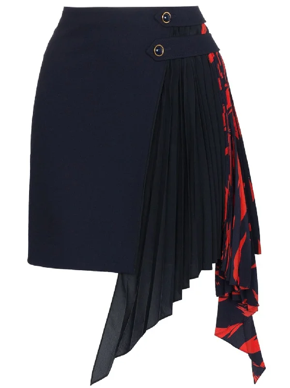 pleated Godet mini skirt corduroy skirt textured