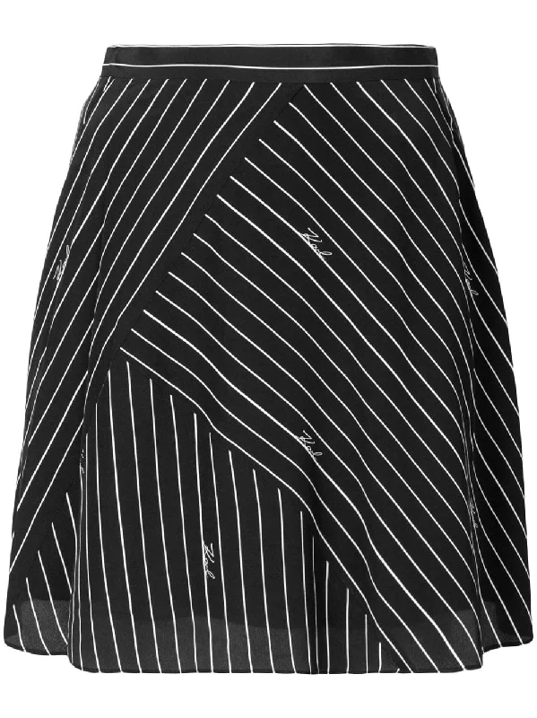 pinstriped logo skirt corduroy skirt textured