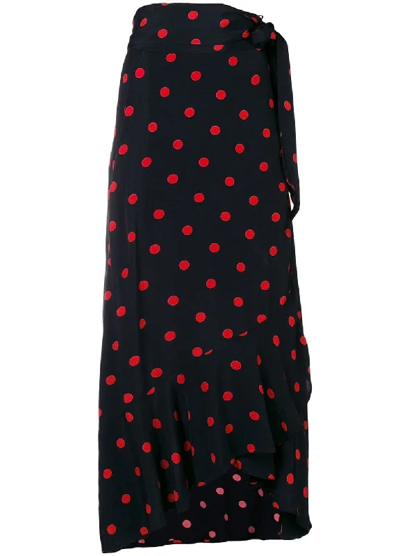 asymmetric polka dot skirt denim skirt trendy