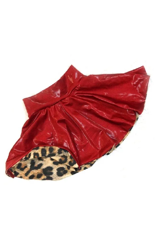 15" Circle Cut Flip Skirt leather skirt sleek