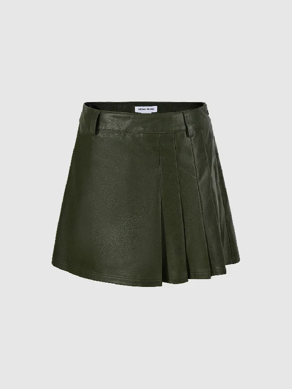 A-Line Pleated Mini Skirts pleated skirt texture