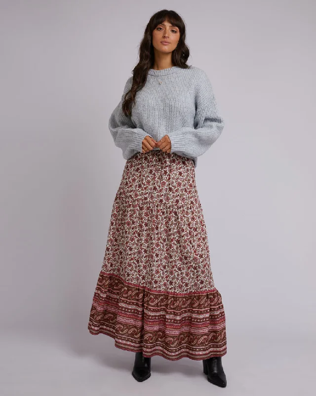 All About Eve Elle Floral Maxi Skirt silk skirt lustrous