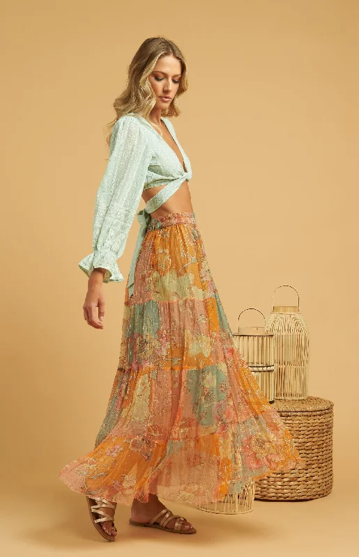 Azulejo Maxi Skirt relaxed fit skirt