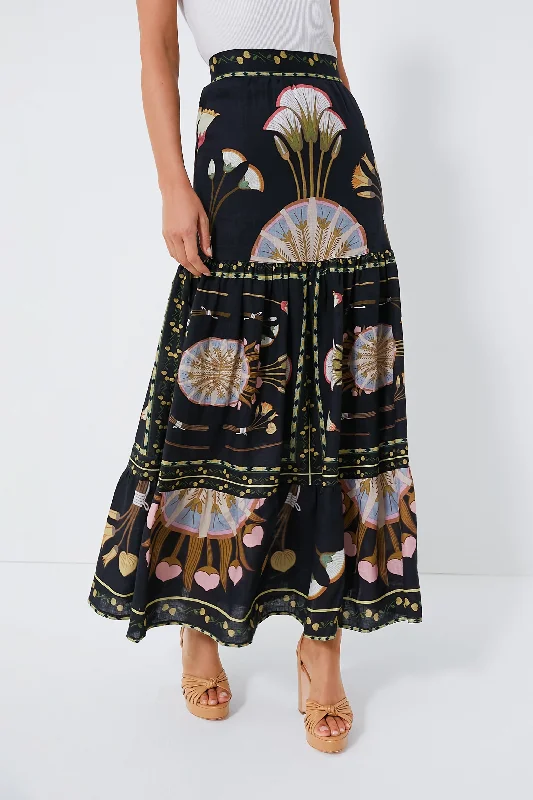 Black Cassia Skirt chiffon skirt flowing