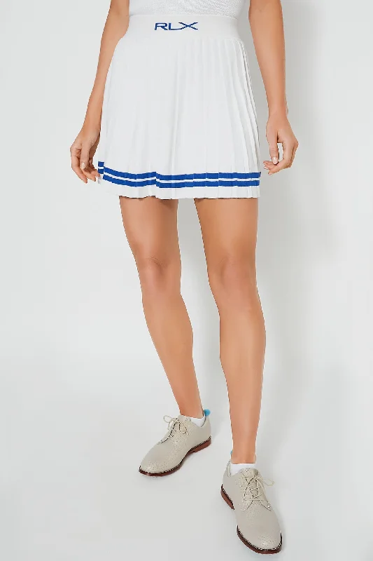 Ceramic White Cotton Coolmax Pleated Skirt denim skirt fashionable