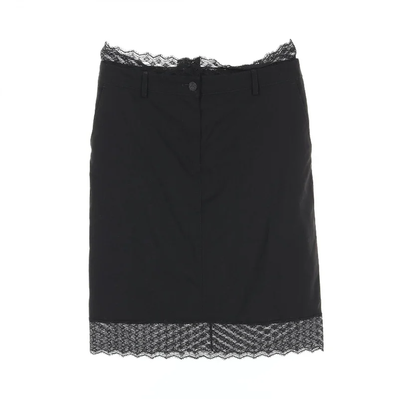 Chanel Wool Mohair Skirt Black P23486 pleated skirt texture
