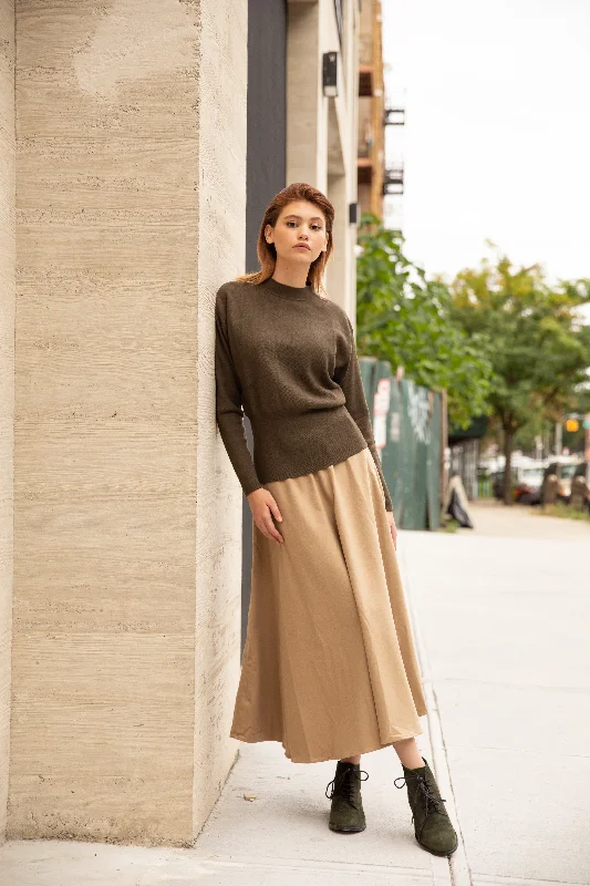 Winter Circle Skirt - Latte denim skirt durable