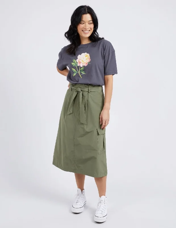 Elm Moss Cargo Skirt Clover linen skirt airy
