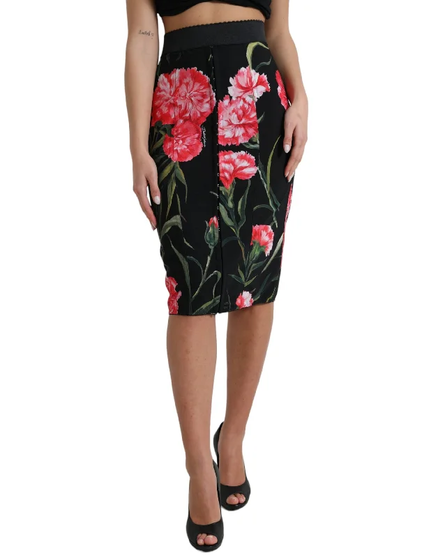 Dolce & Gabbana Floral High Waist Pencil Skirt high slit skirt