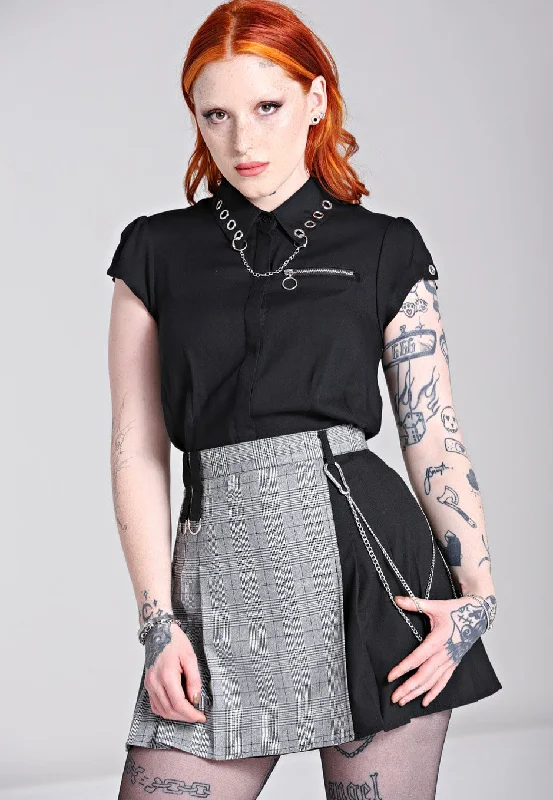 Hellbunny - Mina Grey - Skirt wool skirt thick