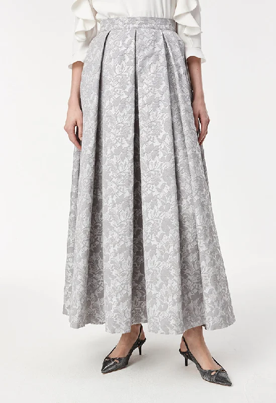 Long Jacquard Skirt chiffon skirt floaty
