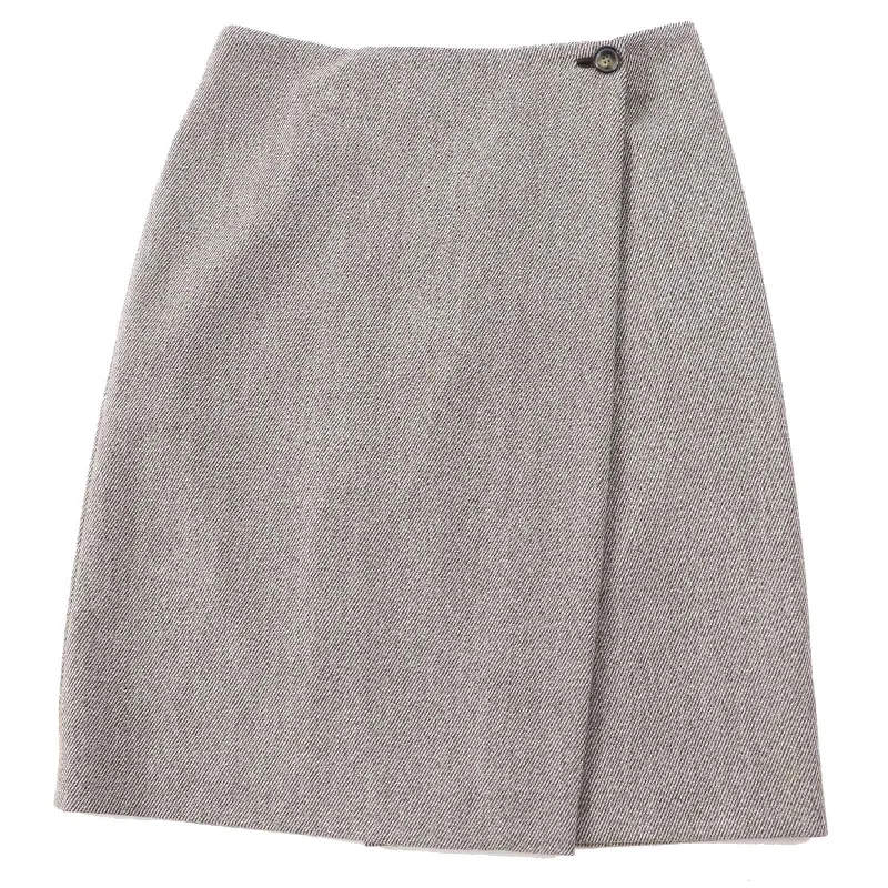 Loro Piana Wool Silk Wrap Skirt Brown 42 linen skirt airy