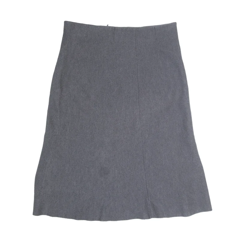 LUISA SPAGNOLI Knee Length A-Line Skirt Grey Wool Womens UK 14 lace skirt intricate