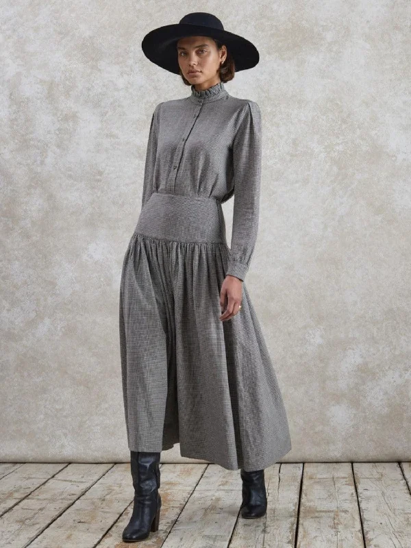 Woven Check Skirt wool skirt sturdy