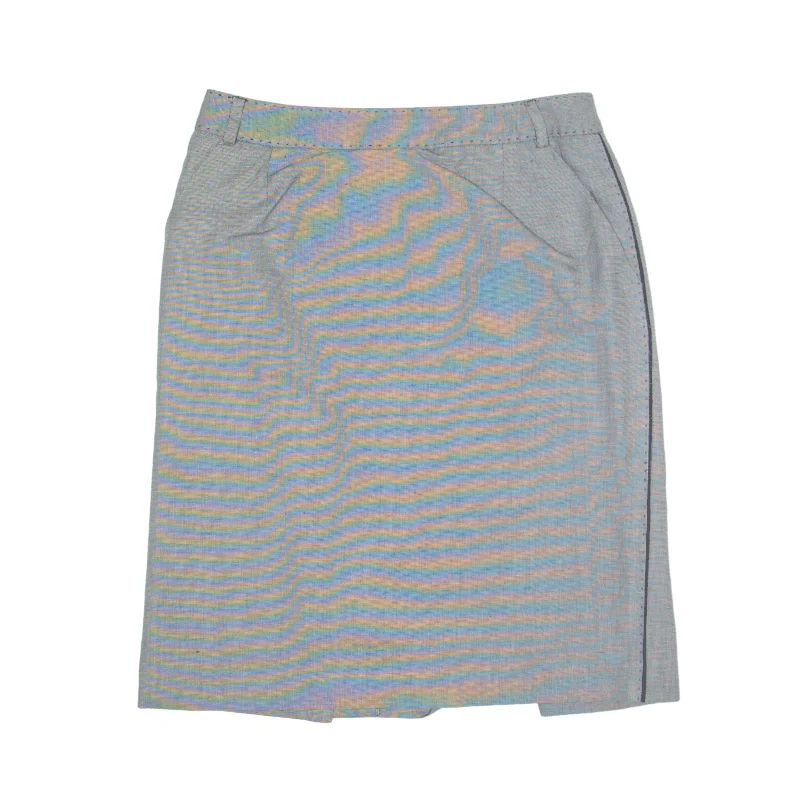 MAX MARA Tailored Linen Knee Length Straight Skirt Grey Womens UK 10 pencil skirt chic