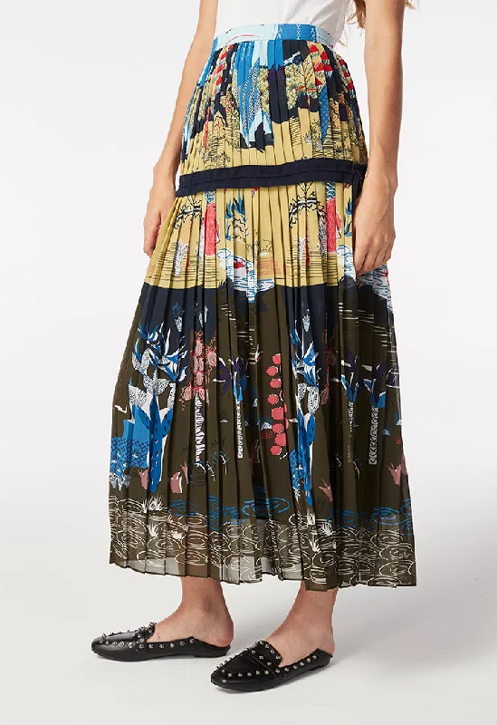 Oriental Crepe Skirt slim fit skirt